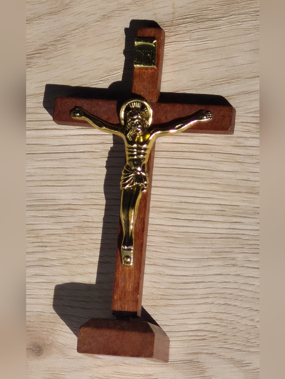 Vtg Sacred Heart Southern Missions Wood Crusifix Catholic Cross Jesus Christ 4"